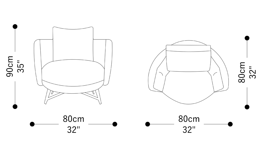 Image of the main dimensions of the product
